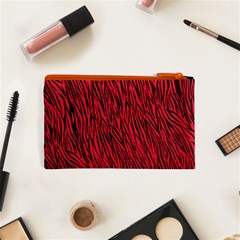 Red Zebra Stripes Cosmetic Bag (XS) from ArtsNow.com Back