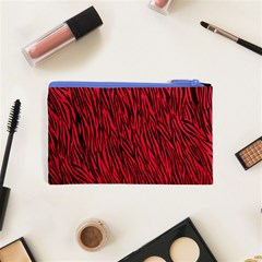 Red Zebra Stripes Cosmetic Bag (XS) from ArtsNow.com Back