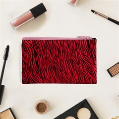 Red Zebra Stripes Cosmetic Bag (XS) from ArtsNow.com Back