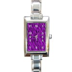 Purple Zebra Stripes Rectangle Italian Charm Watch