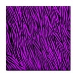 Purple Zebra Stripes Tile Coaster