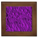 Purple Zebra Stripes Framed Tile