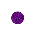 Purple Zebra Stripes 1  Mini Button