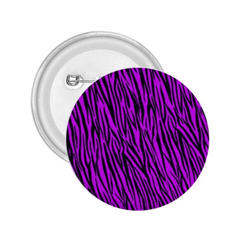 Purple Zebra Stripes 2.25  Button from ArtsNow.com Front