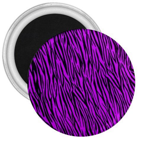 Purple Zebra Stripes 3  Magnet from ArtsNow.com Front