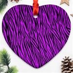 Purple Zebra Stripes Ornament (Heart)