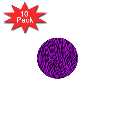 Purple Zebra Stripes 1  Mini Button (10 pack)  from ArtsNow.com Front