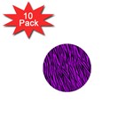 Purple Zebra Stripes 1  Mini Button (10 pack) 