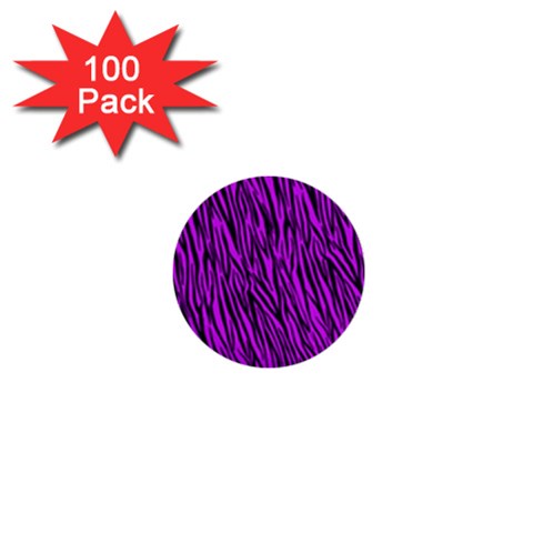 Purple Zebra Stripes 1  Mini Button (100 pack)  from ArtsNow.com Front