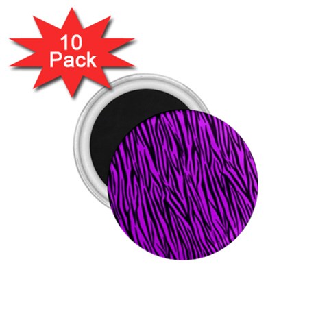 Purple Zebra Stripes 1.75  Magnet (10 pack)  from ArtsNow.com Front