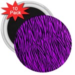 Purple Zebra Stripes 3  Magnet (10 pack)