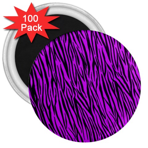 Purple Zebra Stripes 3  Magnet (100 pack) from ArtsNow.com Front