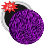 Purple Zebra Stripes 3  Magnet (100 pack)