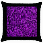 Purple Zebra Stripes Throw Pillow Case (Black)