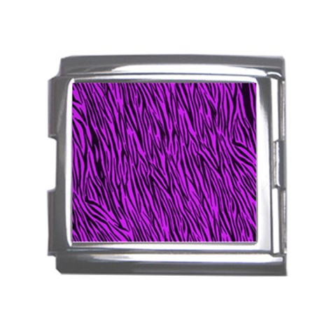 Purple Zebra Stripes Mega Link Italian Charm (18mm) from ArtsNow.com Front