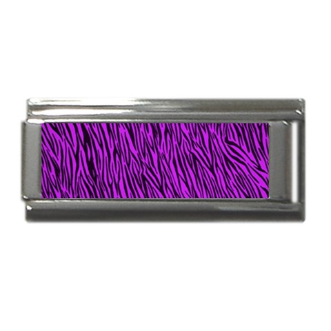 Purple Zebra Stripes Superlink Italian Charm (9mm) from ArtsNow.com Front