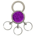 Purple Zebra Stripes 3-Ring Key Chain