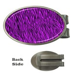 Purple Zebra Stripes Money Clip (Oval)