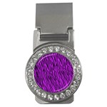 Purple Zebra Stripes Money Clip (CZ)