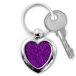 Purple Zebra Stripes Key Chain (Heart)