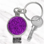 Purple Zebra Stripes Nail Clippers Key Chain