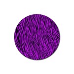 Purple Zebra Stripes Rubber Round Coaster (4 pack)