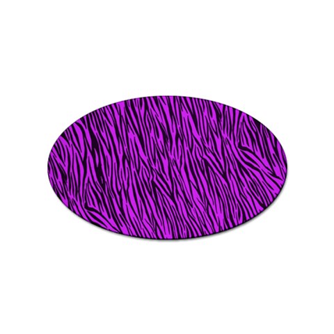 Purple Zebra Stripes Sticker (Oval) from ArtsNow.com Front