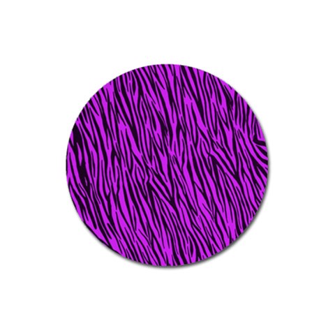 Purple Zebra Stripes Magnet 3  (Round) from ArtsNow.com Front