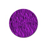 Purple Zebra Stripes Magnet 3  (Round)