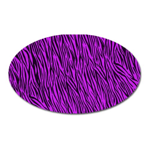 Purple Zebra Stripes Magnet (Oval) from ArtsNow.com Front