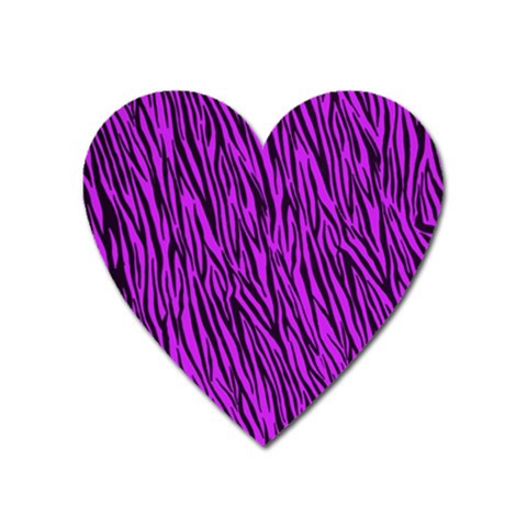 Purple Zebra Stripes Magnet (Heart) from ArtsNow.com Front