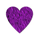 Purple Zebra Stripes Magnet (Heart)