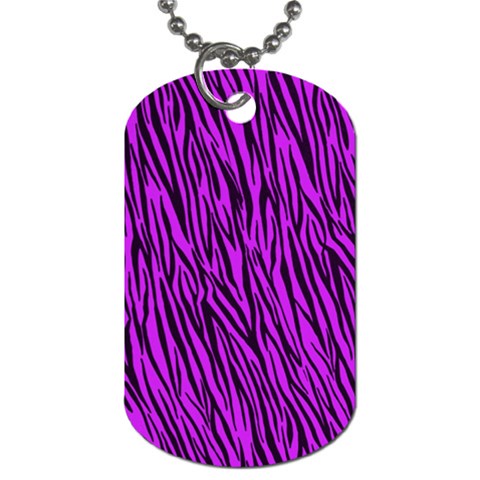 Purple Zebra Stripes Dog Tag (One Side) from ArtsNow.com Front