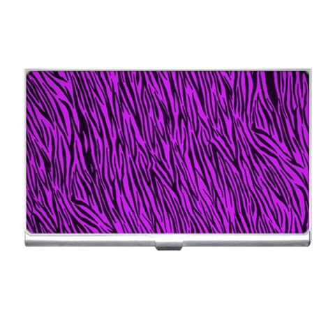 Purple Zebra Stripes Business Card Holder from ArtsNow.com Front