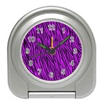 Purple Zebra Stripes Travel Alarm Clock