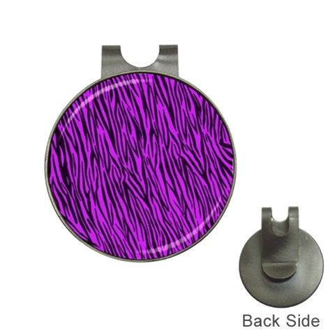 Purple Zebra Stripes Golf Ball Marker Hat Clip from ArtsNow.com Front