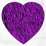 Purple Zebra Stripes Jigsaw Puzzle (Heart)