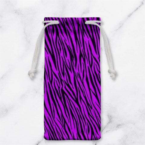 Purple Zebra Stripes Jewelry Bag from ArtsNow.com Front