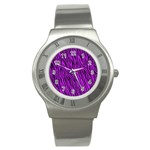 Purple Zebra Stripes Stainless Steel Watch