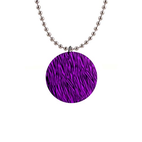 Purple Zebra Stripes 1  Button Necklace from ArtsNow.com Front