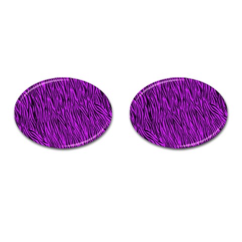 Purple Zebra Stripes Cufflinks (Oval) from ArtsNow.com Front(Pair)