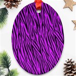 Purple Zebra Stripes Oval Ornament (Two Sides)