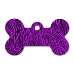 Purple Zebra Stripes Dog Tag Bone (One Side)