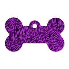 Purple Zebra Stripes Dog Tag Bone (Two Sides) from ArtsNow.com Front