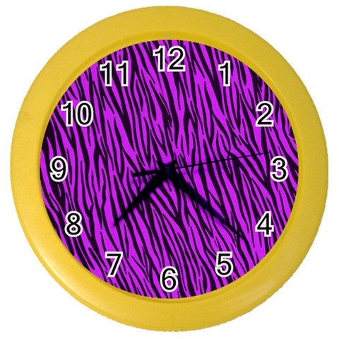 Purple Zebra Stripes Color Wall Clock from ArtsNow.com Front