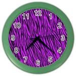 Purple Zebra Stripes Color Wall Clock