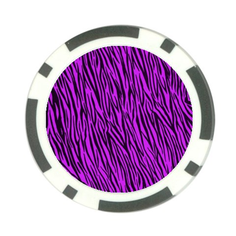 Purple Zebra Stripes Poker Chip Card Guard from ArtsNow.com Front