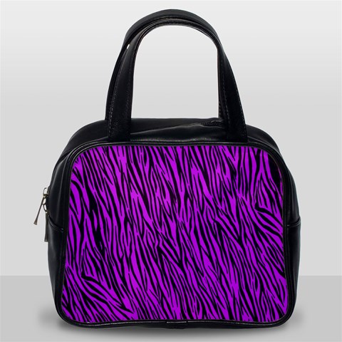 Purple Zebra Stripes Classic Handbag (Two Sides) from ArtsNow.com Back