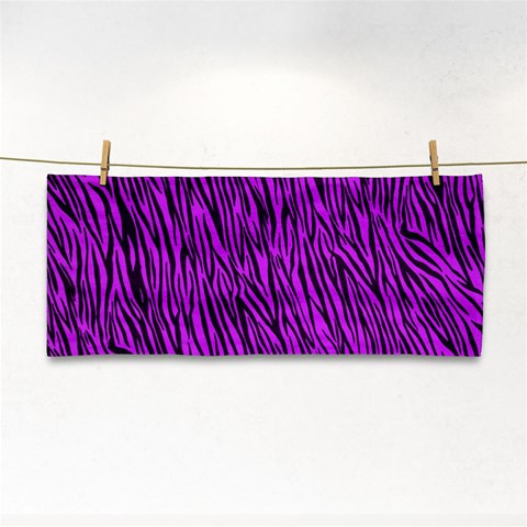 Purple Zebra Stripes Hand Towel from ArtsNow.com Front