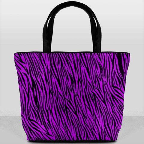 Purple Zebra Stripes Bucket Bag from ArtsNow.com Front